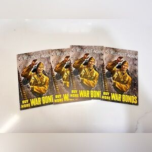 Vintage Original Postcard WWII - Buy More War Bonds- UnUsed- Set Of 4